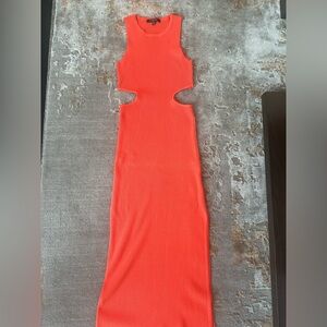 Vici Dolls (FOREO) orange midi cut out dress